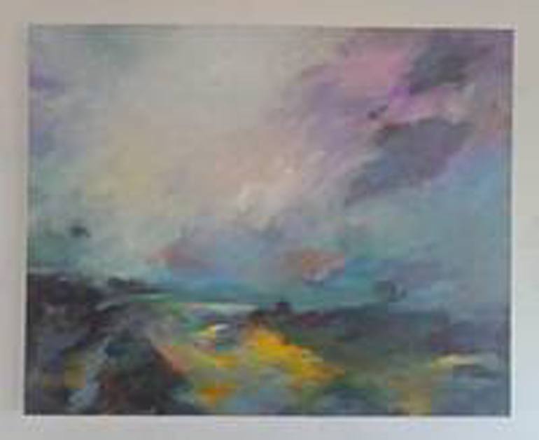 Original Abstract Expressionism Landscape Painting by Hai Linh Le