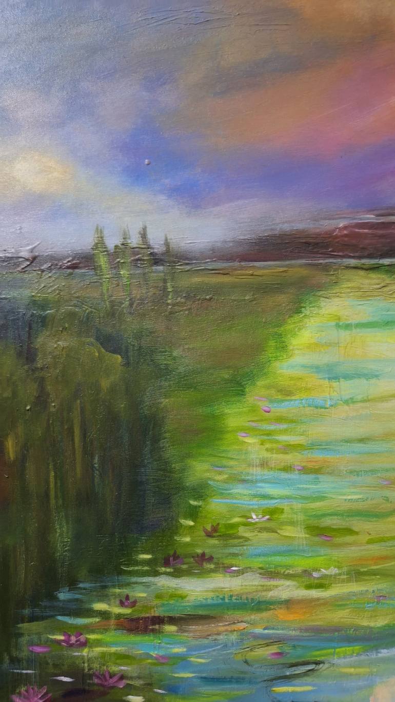 Original Abstract Expressionism Landscape Painting by Hai Linh Le