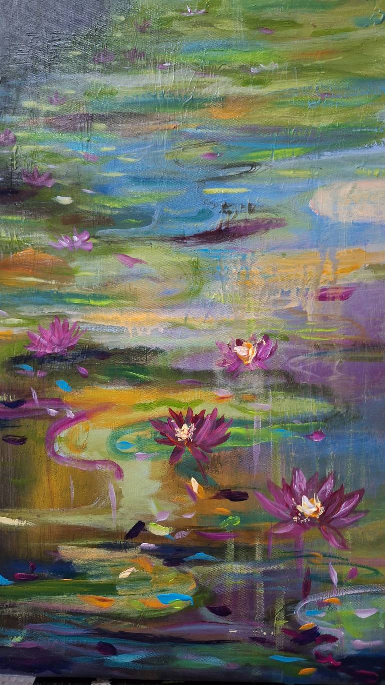 Original Abstract Expressionism Landscape Painting by Hai Linh Le