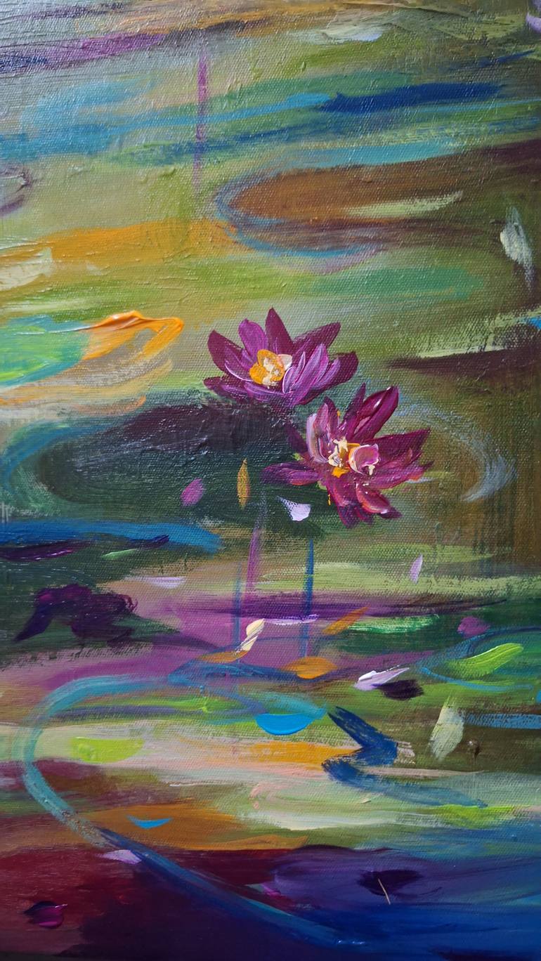 Original Abstract Expressionism Landscape Painting by Hai Linh Le