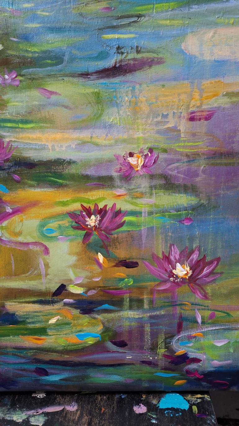 Original Abstract Expressionism Landscape Painting by Hai Linh Le