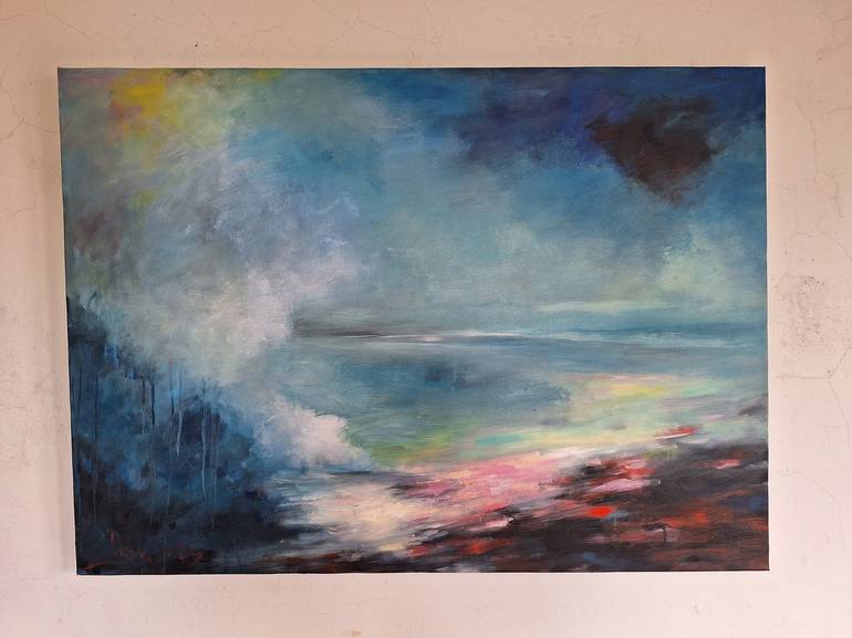 Original Abstract Expressionism Landscape Painting by Hai Linh Le
