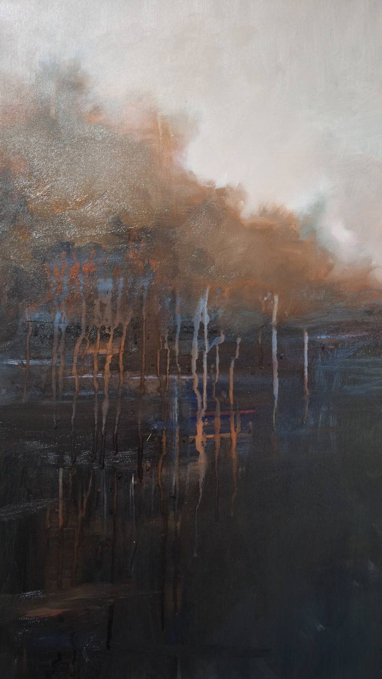 Original Abstract Expressionism Landscape Painting by Hai Linh Le