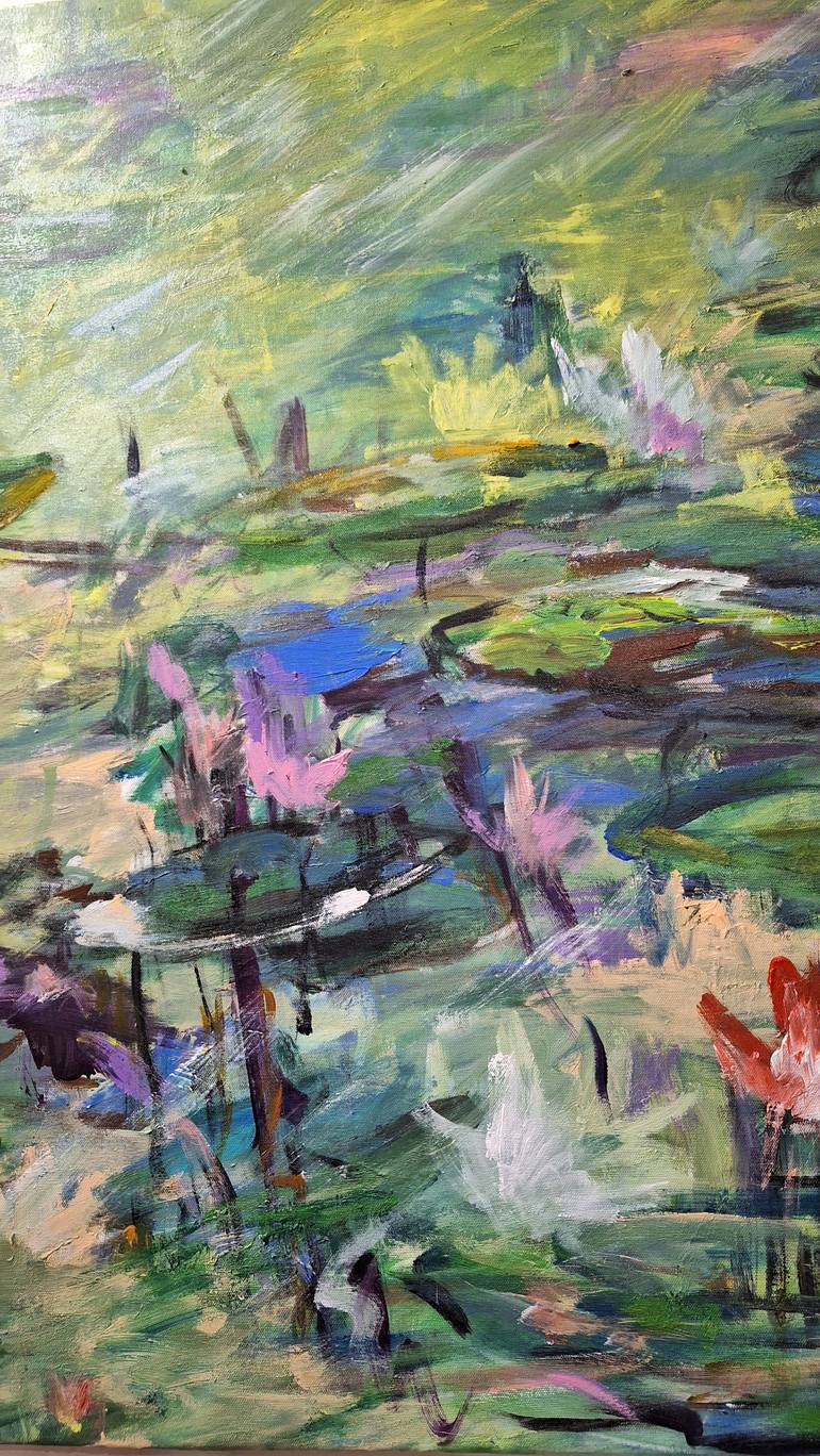 Original Abstract Expressionism Landscape Painting by Hai Linh Le