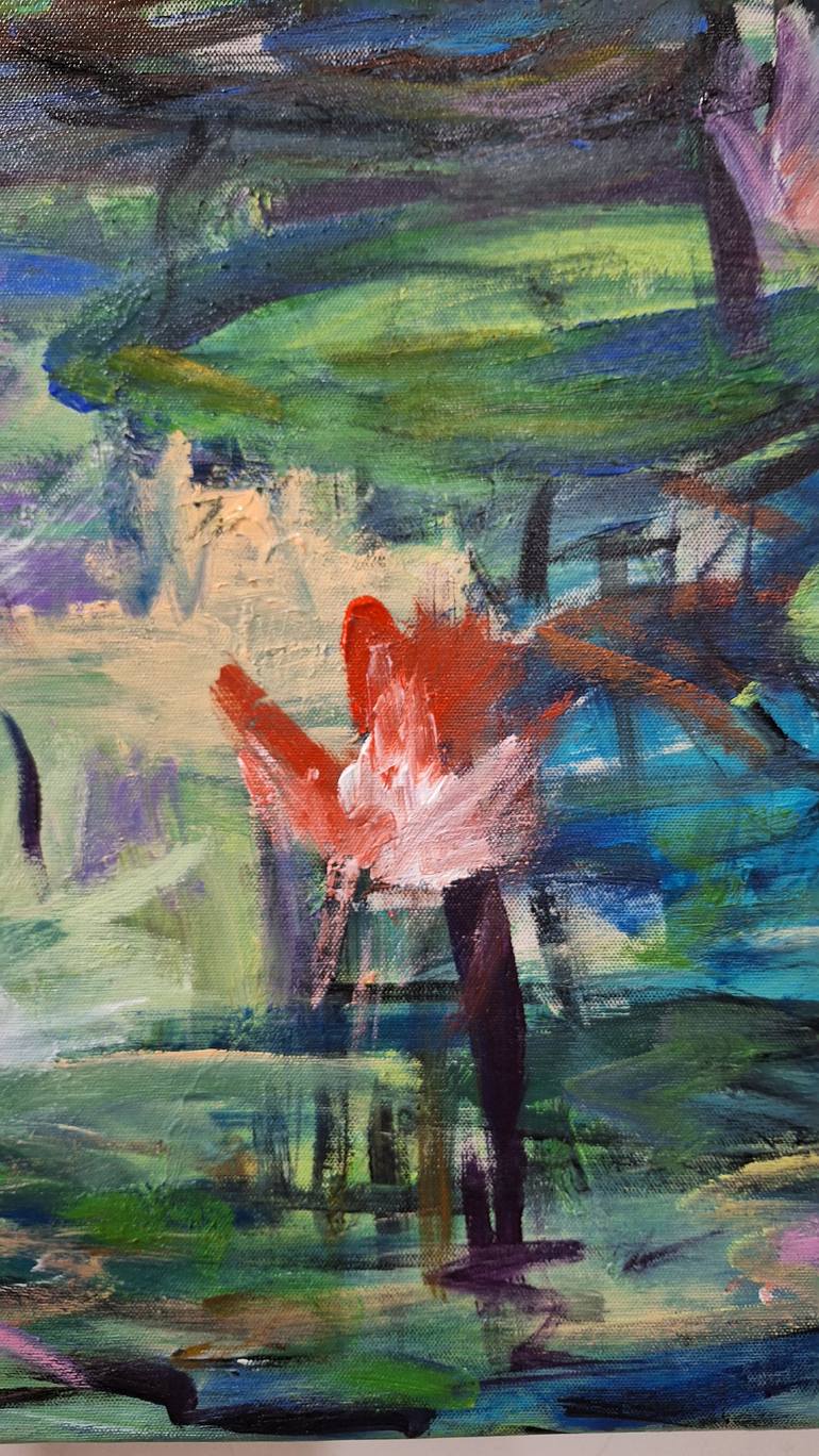 Original Abstract Expressionism Landscape Painting by Hai Linh Le
