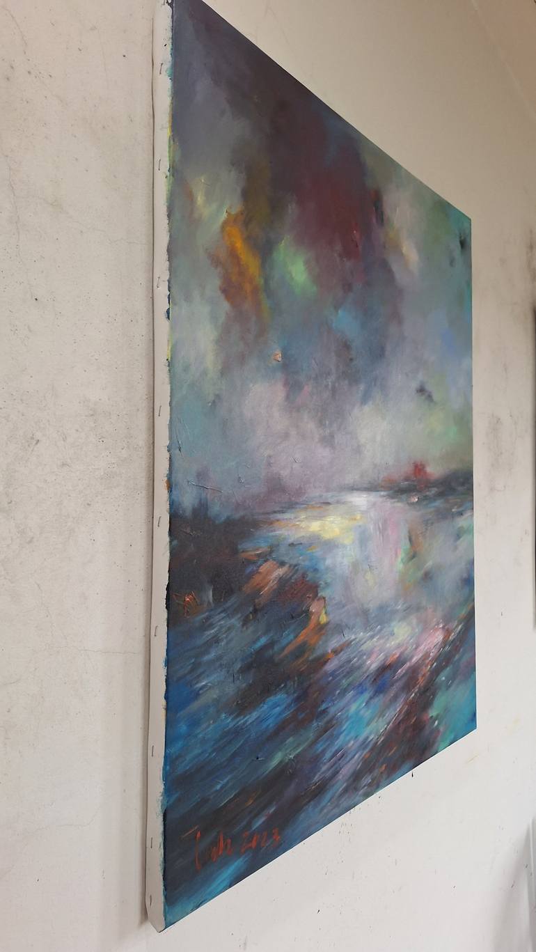 Original Abstract Expressionism Landscape Painting by Hai Linh Le