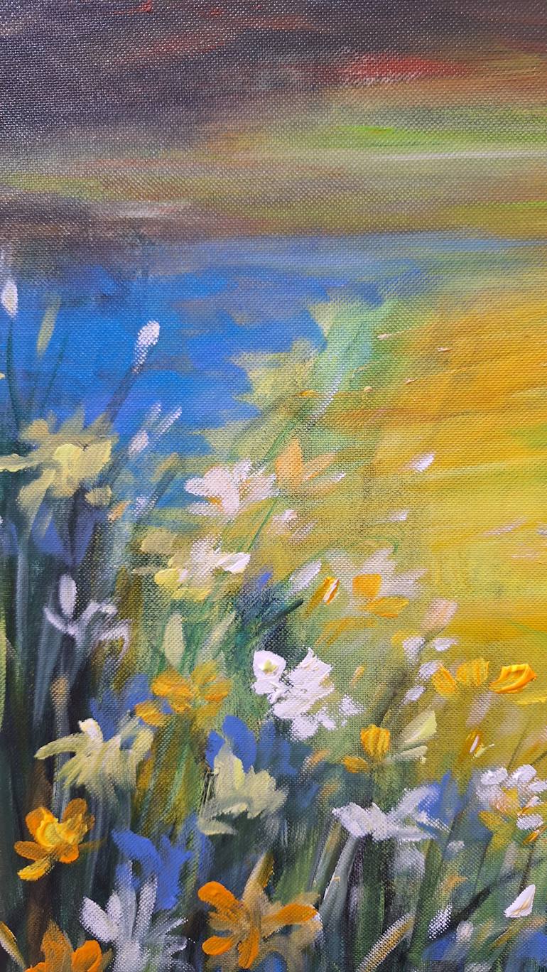 Original Abstract Expressionism Landscape Painting by Hai Linh Le