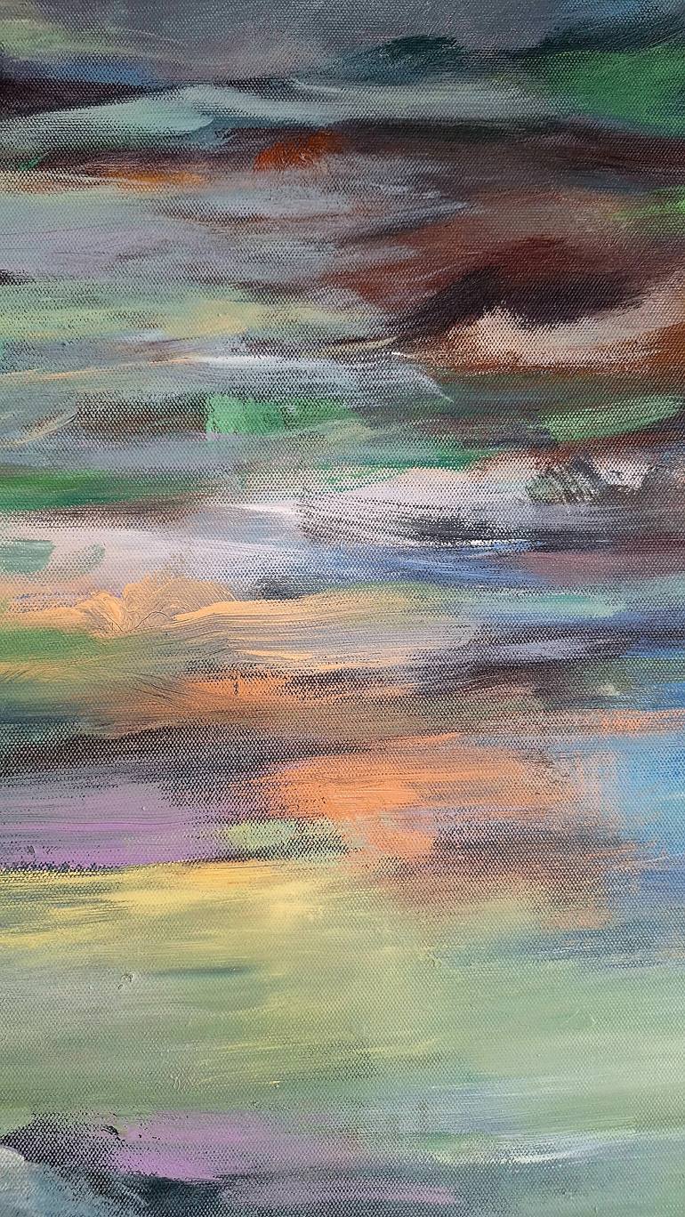 Original Abstract Expressionism Landscape Painting by Hai Linh Le