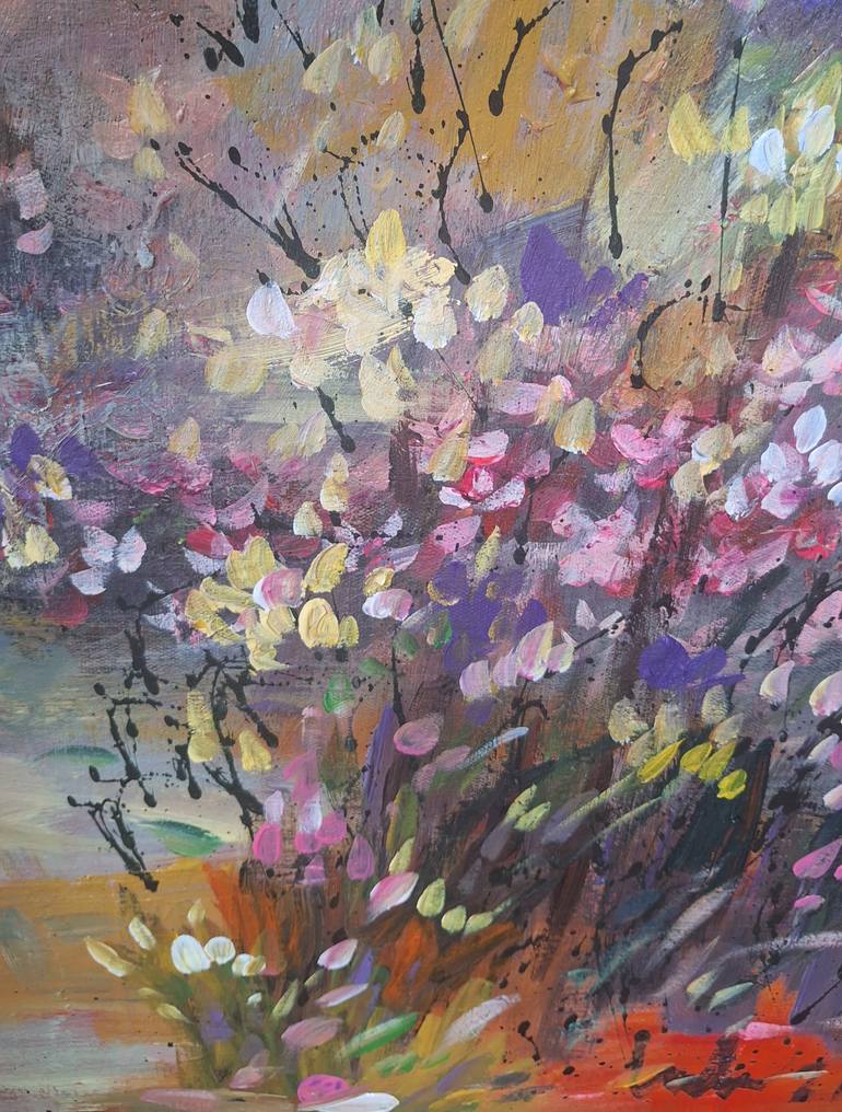 Original Abstract Expressionism Landscape Painting by Hai Linh Le