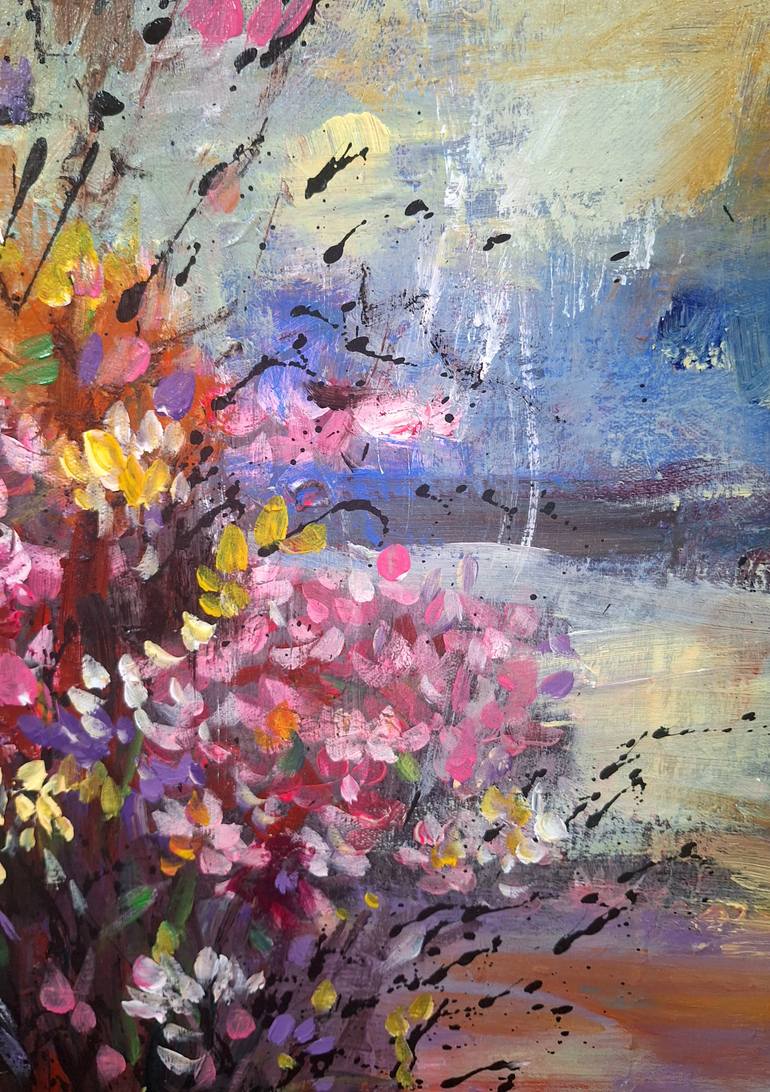 Original Abstract Expressionism Landscape Painting by Hai Linh Le