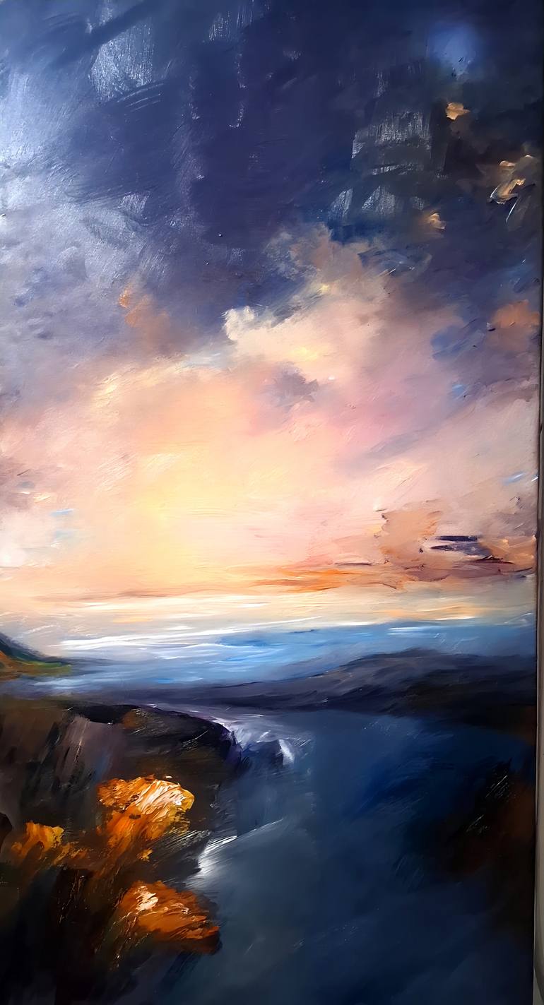 Original Abstract Expressionism Abstract Painting by Hai Linh Le