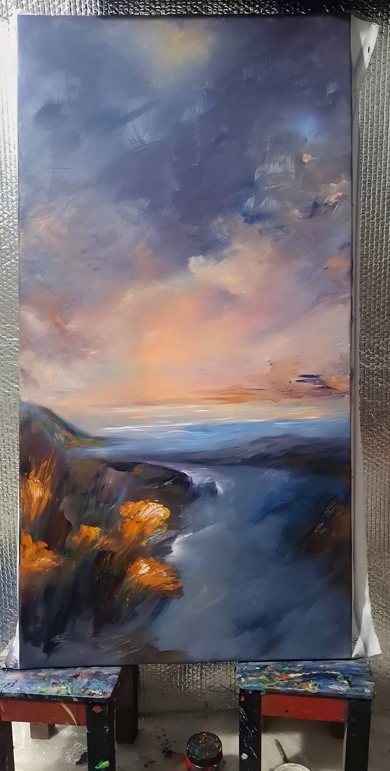 Original Abstract Expressionism Abstract Painting by Hai Linh Le