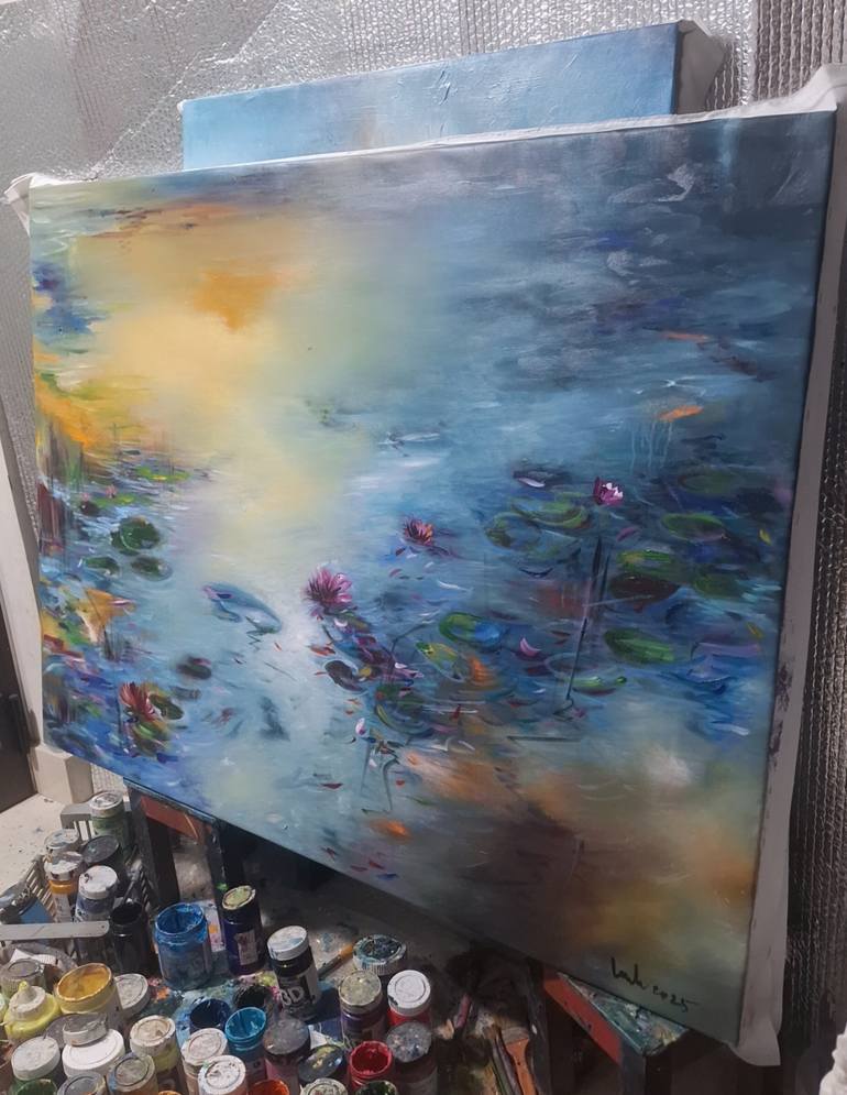 Original Abstract Expressionism Abstract Painting by Hai Linh Le