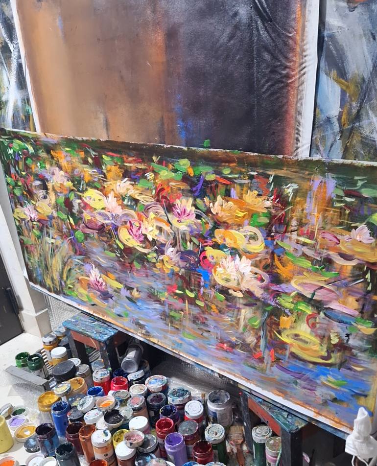 Original Abstract Expressionism Abstract Painting by Hai Linh Le
