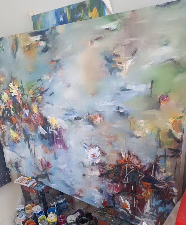 Original Abstract Expressionism Abstract Painting by Hai Linh Le