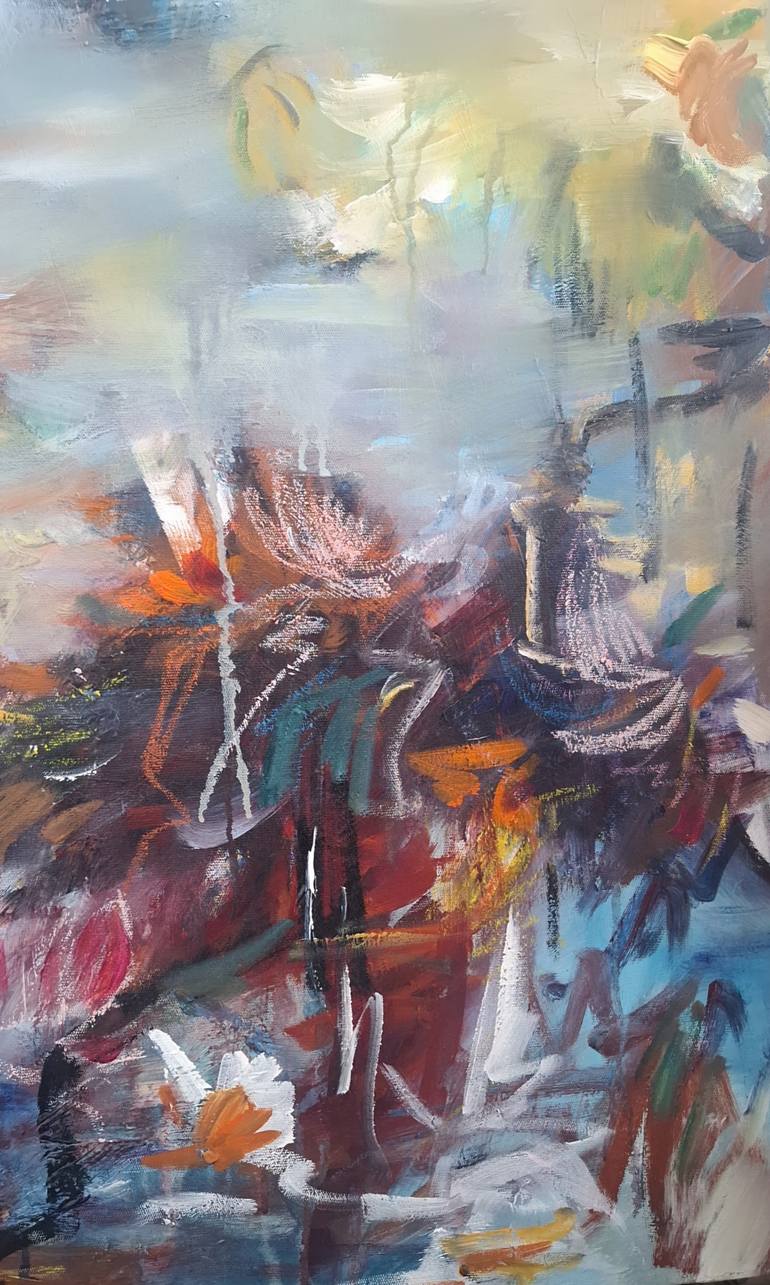 Original Abstract Expressionism Abstract Painting by Hai Linh Le
