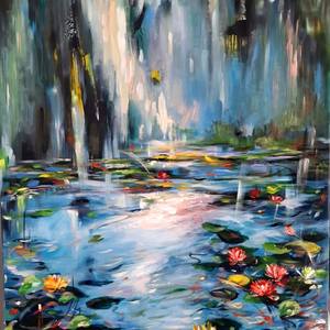 Early morning with lilies