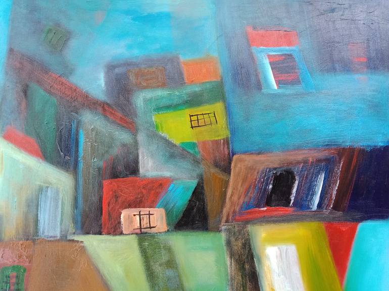 Original Abstract Architecture Painting by Hai Linh Le