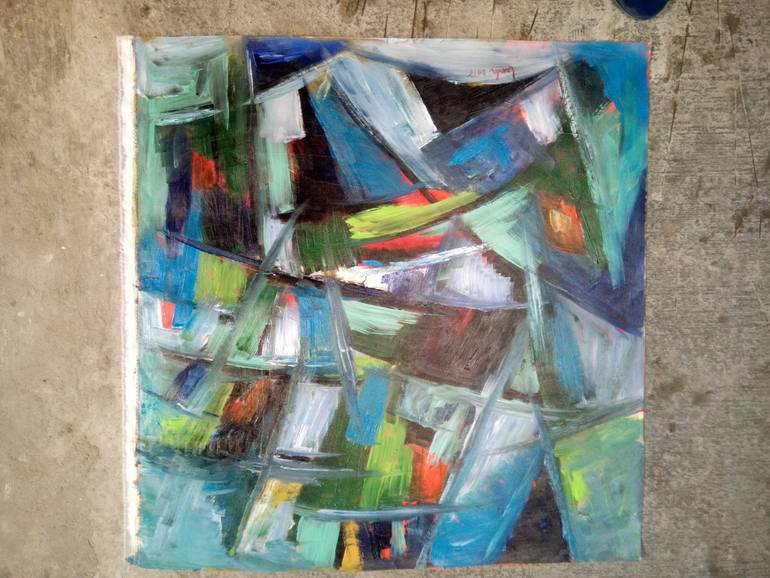 Original Abstract Expressionism Abstract Painting by Hai Linh Le