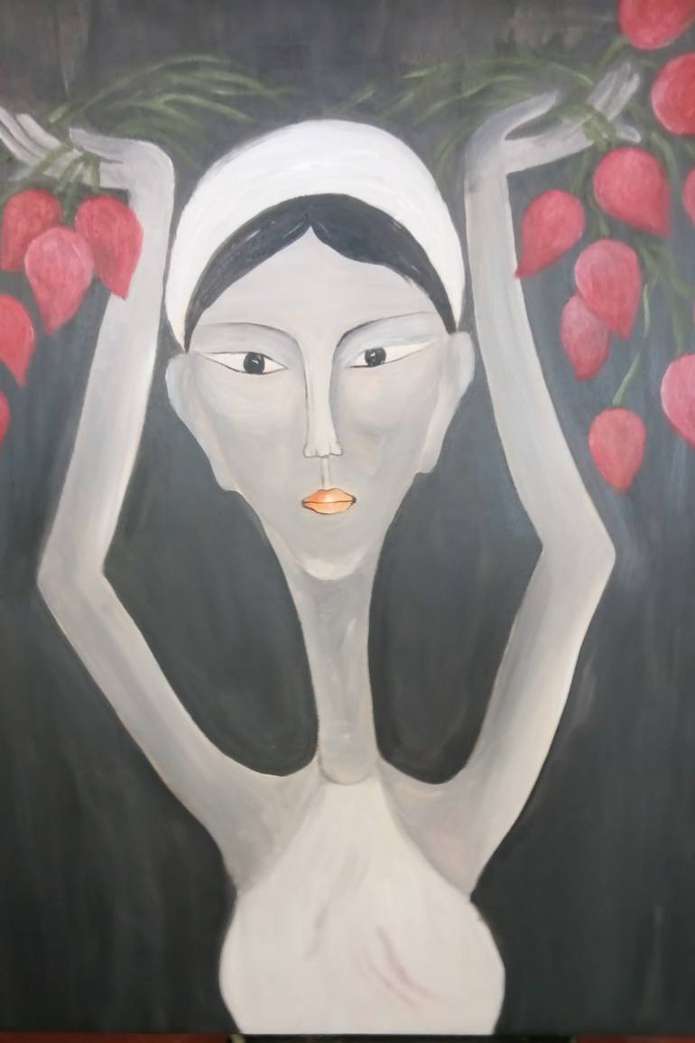 Original Abstract Expressionism Women Painting by Hai Linh Le