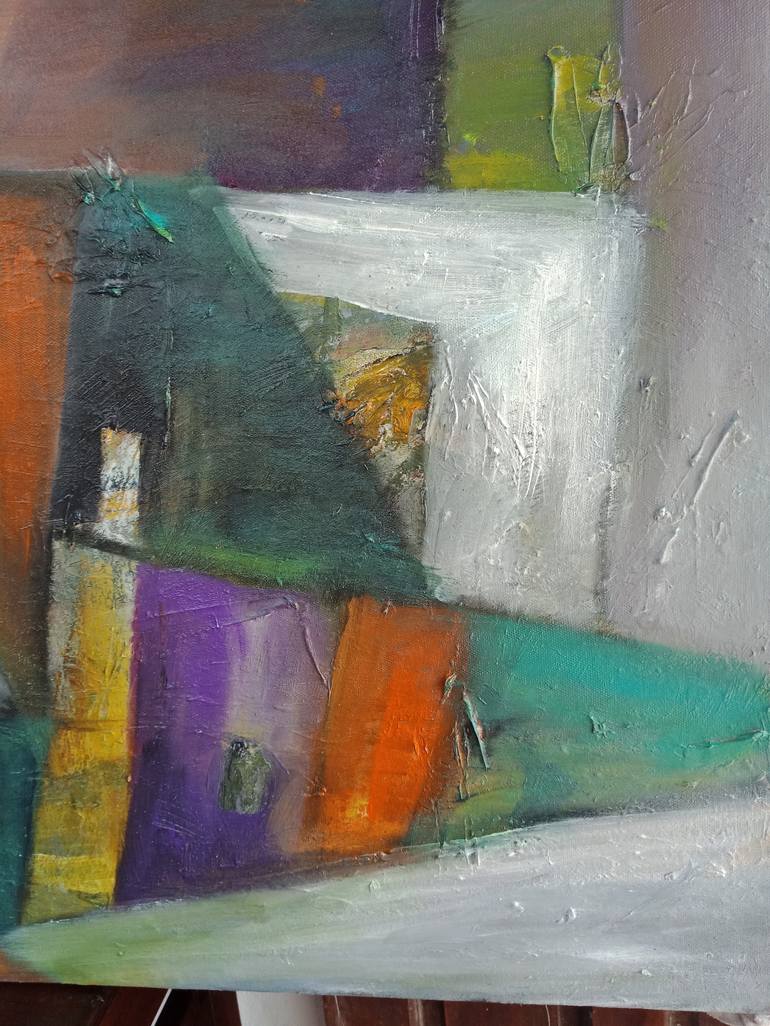 Original Abstract Architecture Painting by Hai Linh Le