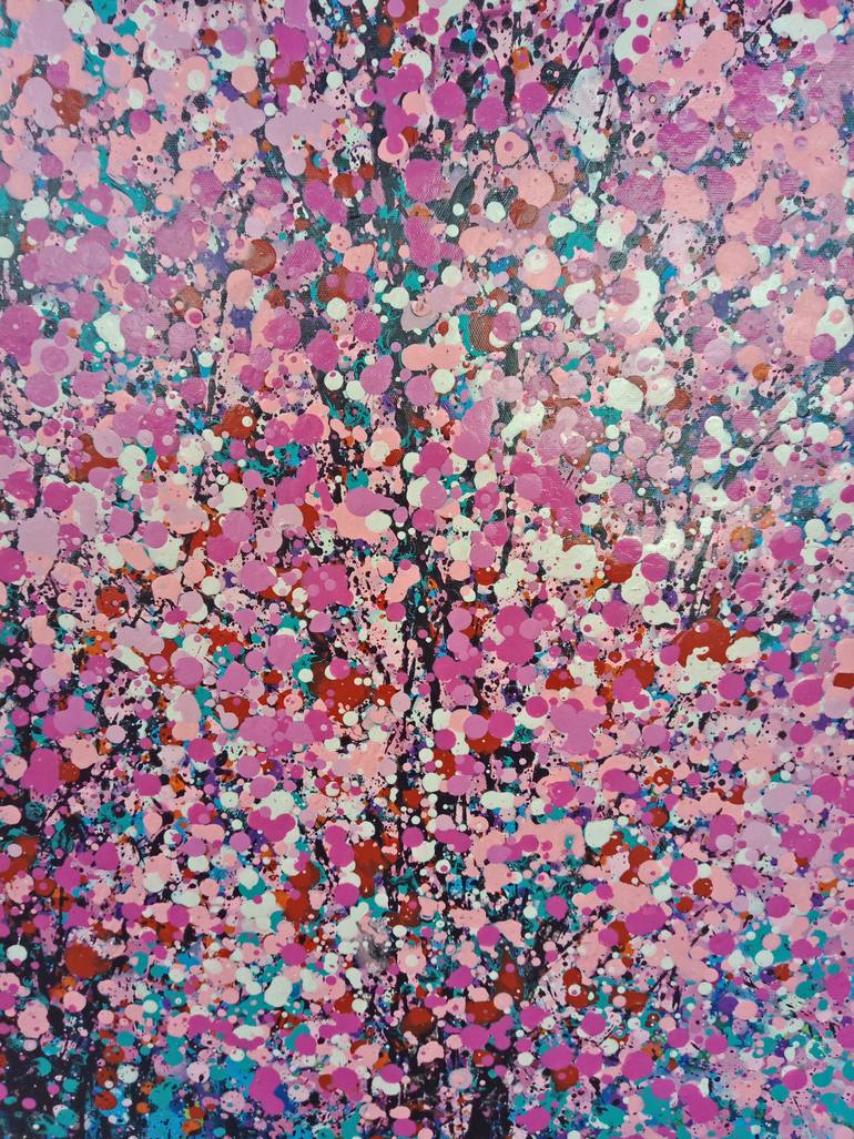 Original Abstract Expressionism Landscape Painting by Hai Linh Le
