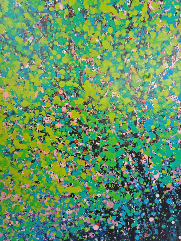 Original Abstract Expressionism Landscape Painting by Hai Linh Le