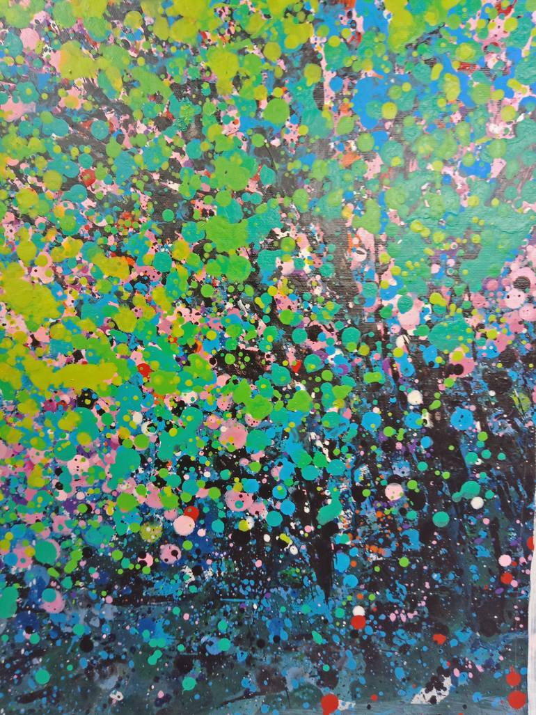 Original Abstract Expressionism Landscape Painting by Hai Linh Le