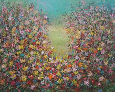 Original Abstract Expressionism Floral Paintings by Hai Linh Le