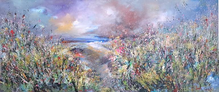 Original Art Deco Landscape Painting by Hai Linh Le