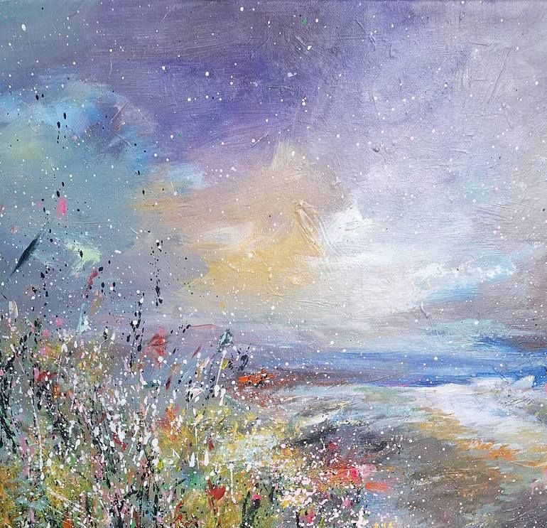 Original Art Deco Landscape Painting by Hai Linh Le