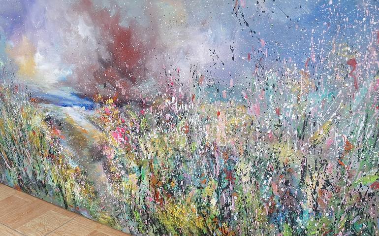 Original Art Deco Landscape Painting by Hai Linh Le