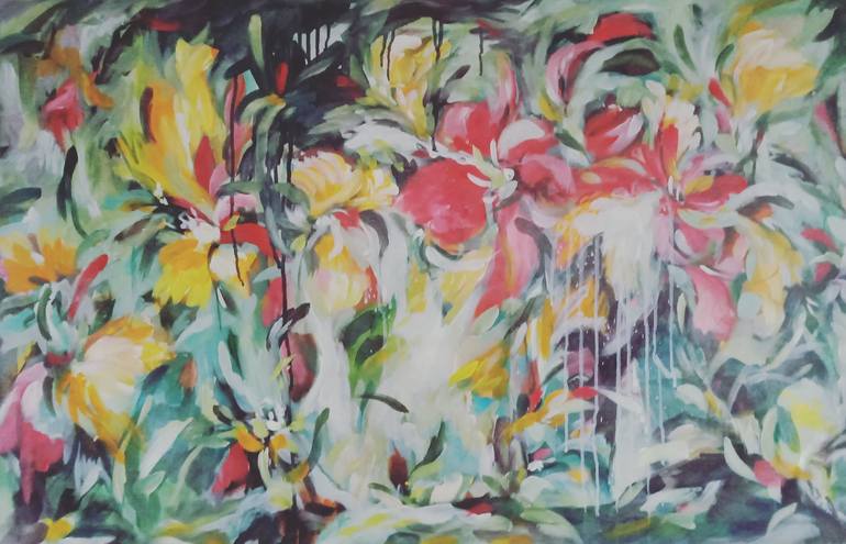 Print of Abstract Floral Paintings by Hai Linh Le