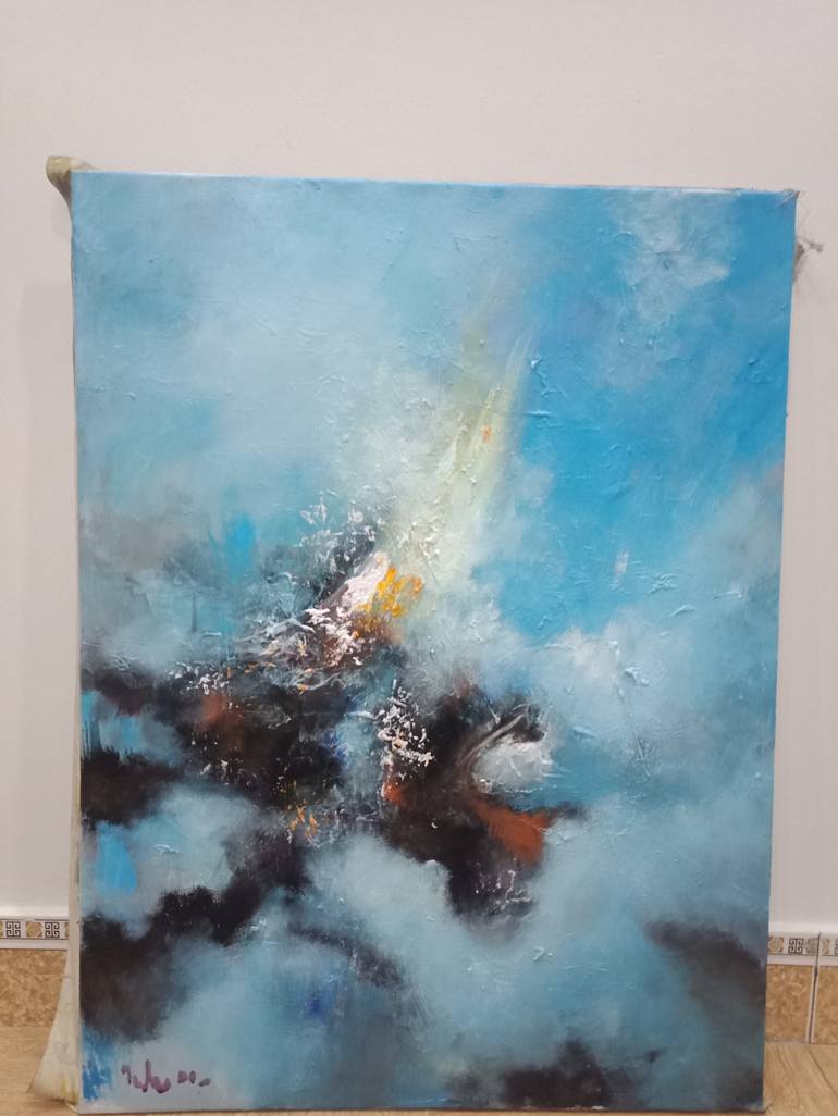 Original Abstract Expressionism Abstract Painting by Hai Linh Le