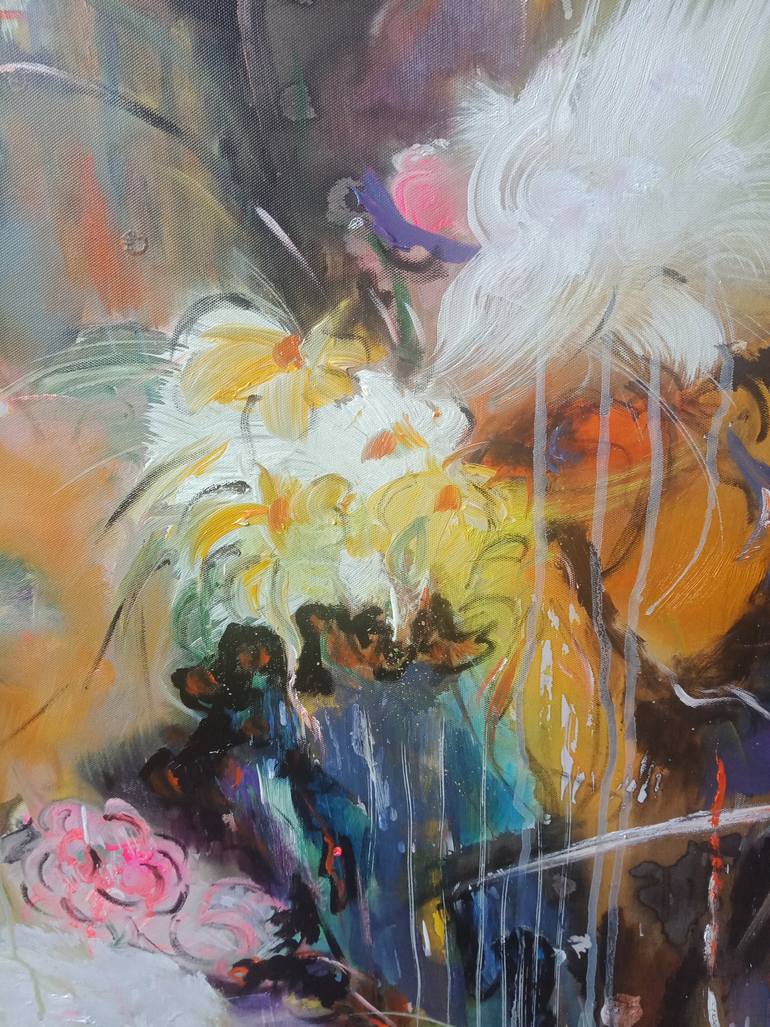 Original Abstract Expressionism Abstract Painting by Hai Linh Le