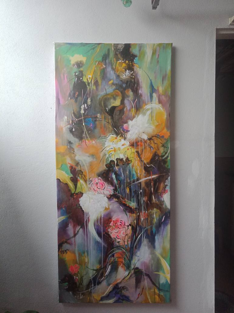 Original Abstract Expressionism Abstract Painting by Hai Linh Le