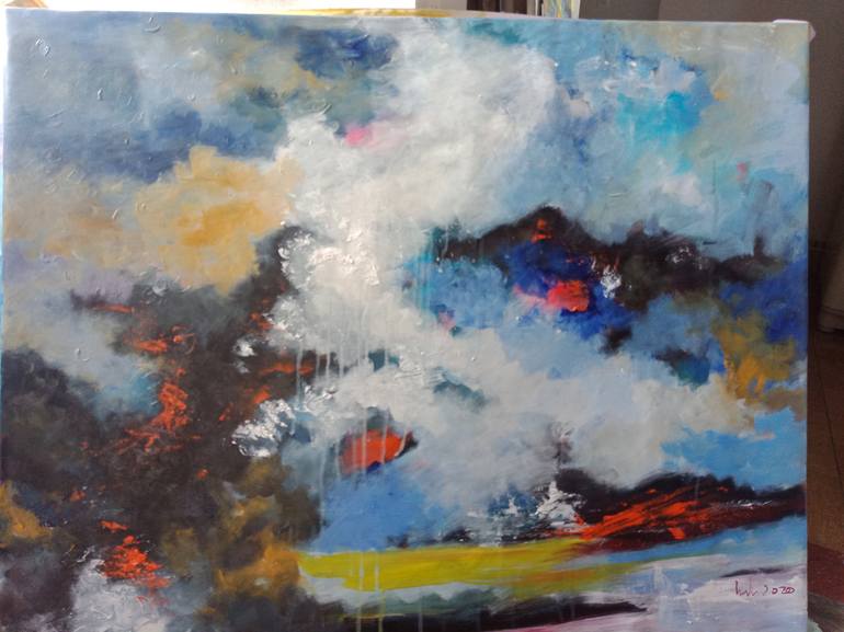 Original Abstract Expressionism Abstract Painting by Hai Linh Le