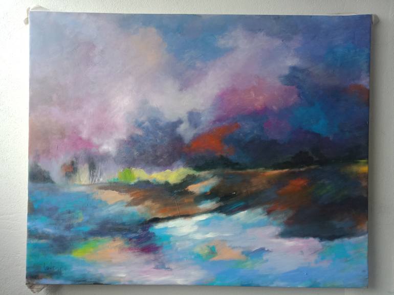 Original Abstract Landscape Painting by Hai Linh Le