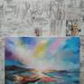 Original landscape painting created titled rays of sunshine in the bay are my feelings while walking, sunburst, reflected shimmer, different emotions of time, warming soul, finding memory of days has passed, color movements, space, time, atmosphere make life, blue, pink, yellow, orange,
Acrylic paintings, Gresso, 60-80cm, can be hung immediately, thanks for the attention of the collector's work.