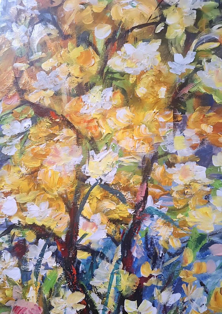 Original Abstract Expressionism Landscape Painting by Hai Linh Le