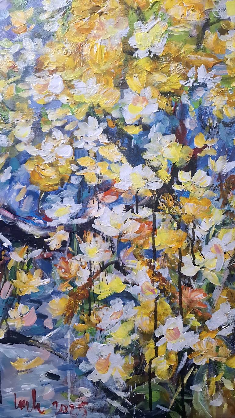 Original Abstract Expressionism Landscape Painting by Hai Linh Le