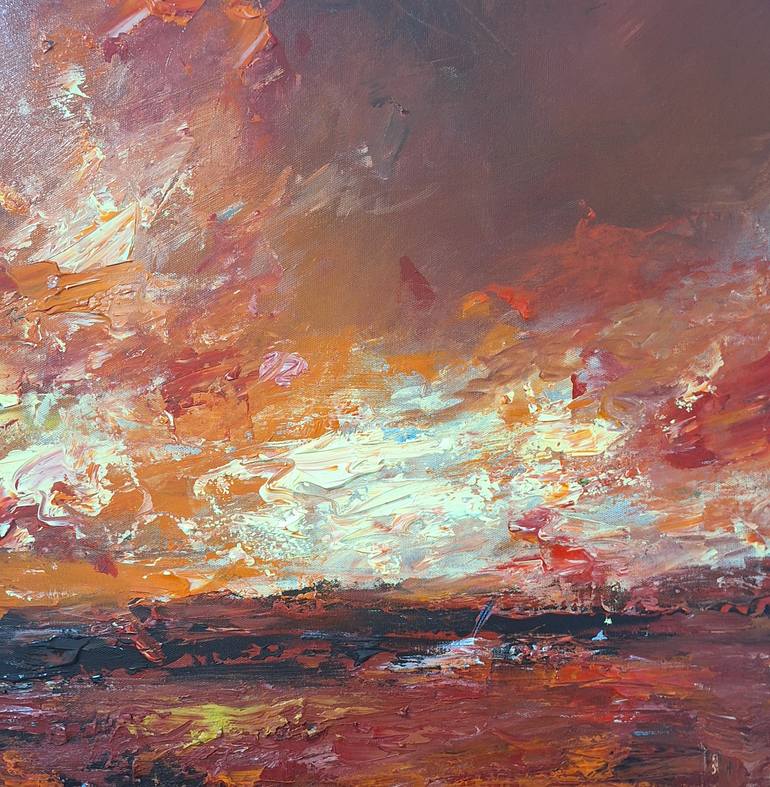 Original Abstract Expressionism Abstract Painting by Hai Linh Le