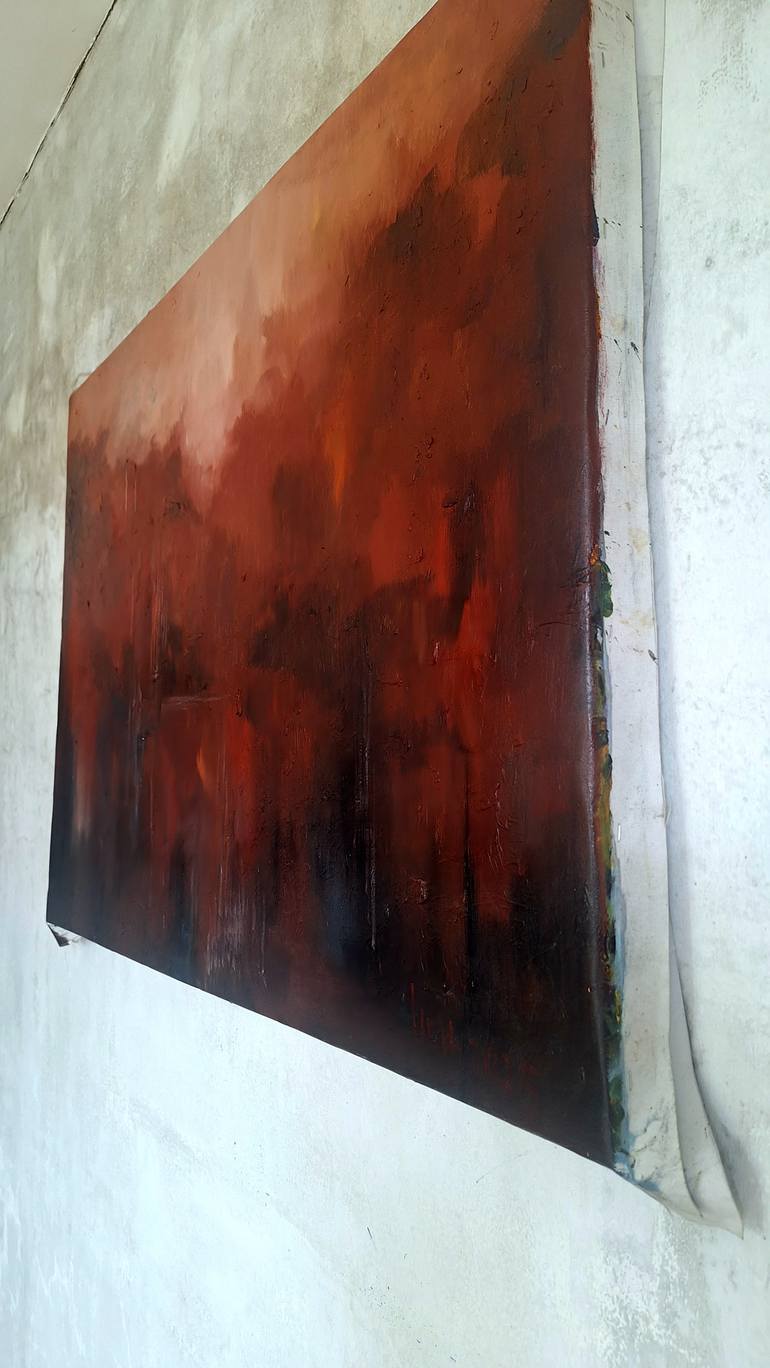 Original Abstract Expressionism Landscape Painting by Hai Linh Le