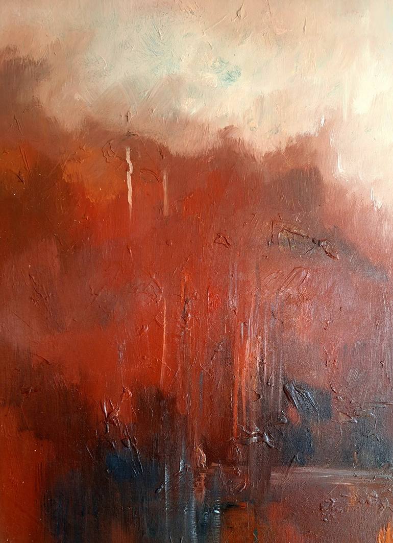 Original Abstract Expressionism Landscape Painting by Hai Linh Le