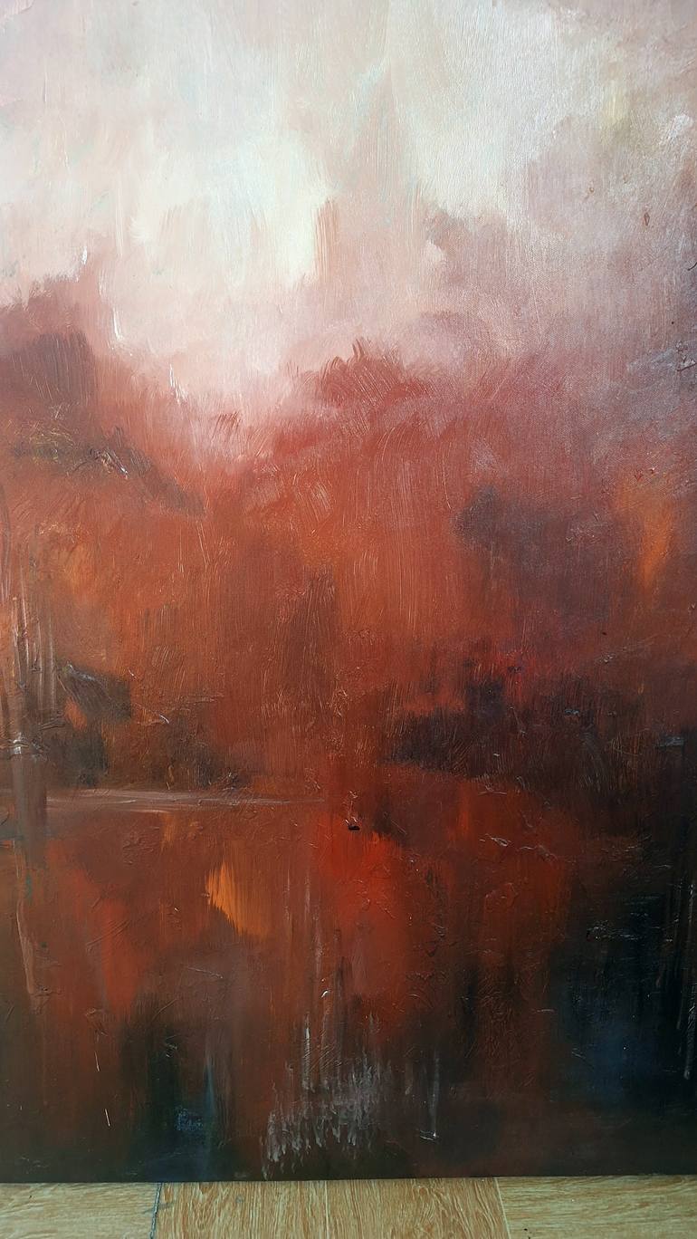 Original Abstract Expressionism Landscape Painting by Hai Linh Le