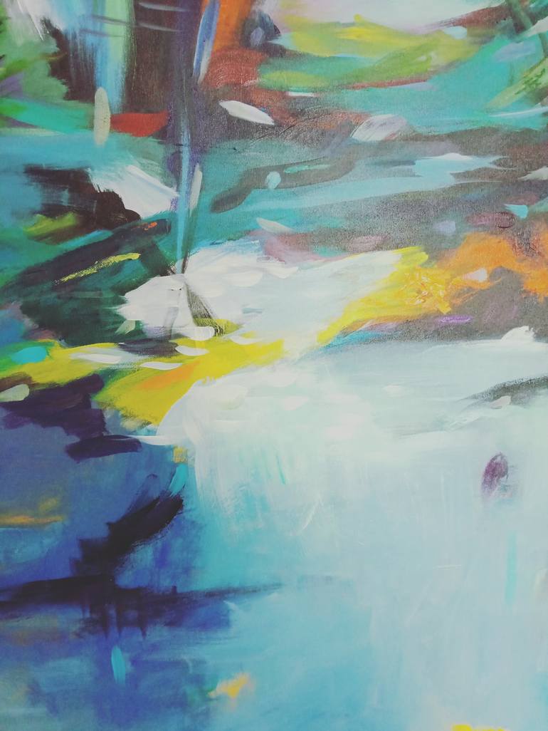 Original Abstract Expressionism Landscape Painting by Hai Linh Le