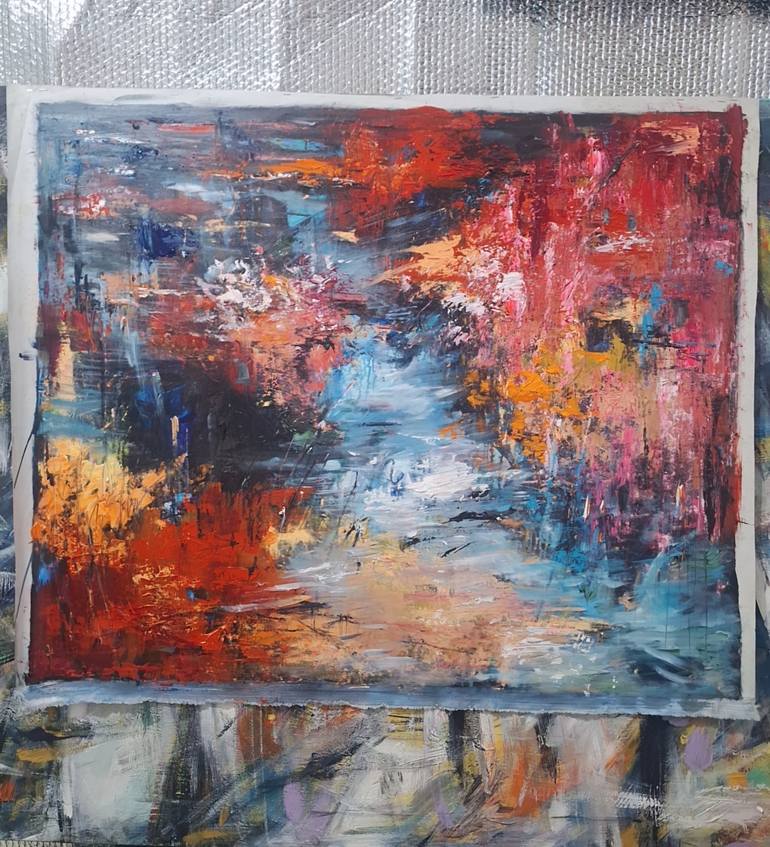 Original Abstract Expressionism Abstract Painting by Hai Linh Le