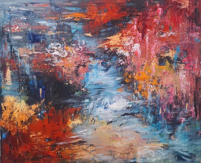 Original Abstract Expressionism Abstract Painting by Hai Linh Le