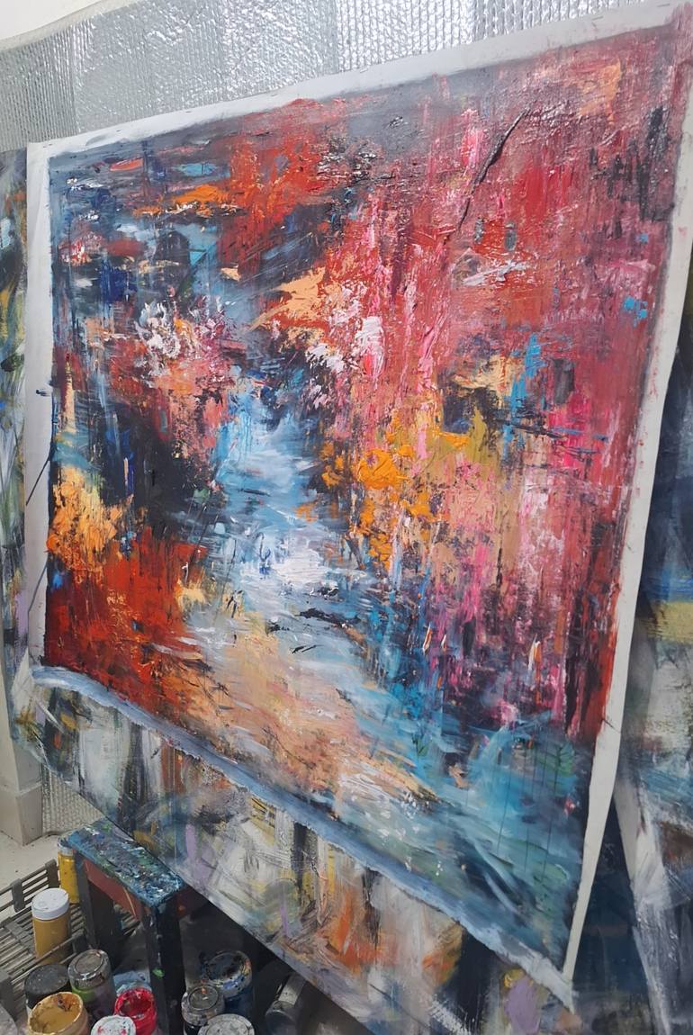 Original Abstract Expressionism Abstract Painting by Hai Linh Le
