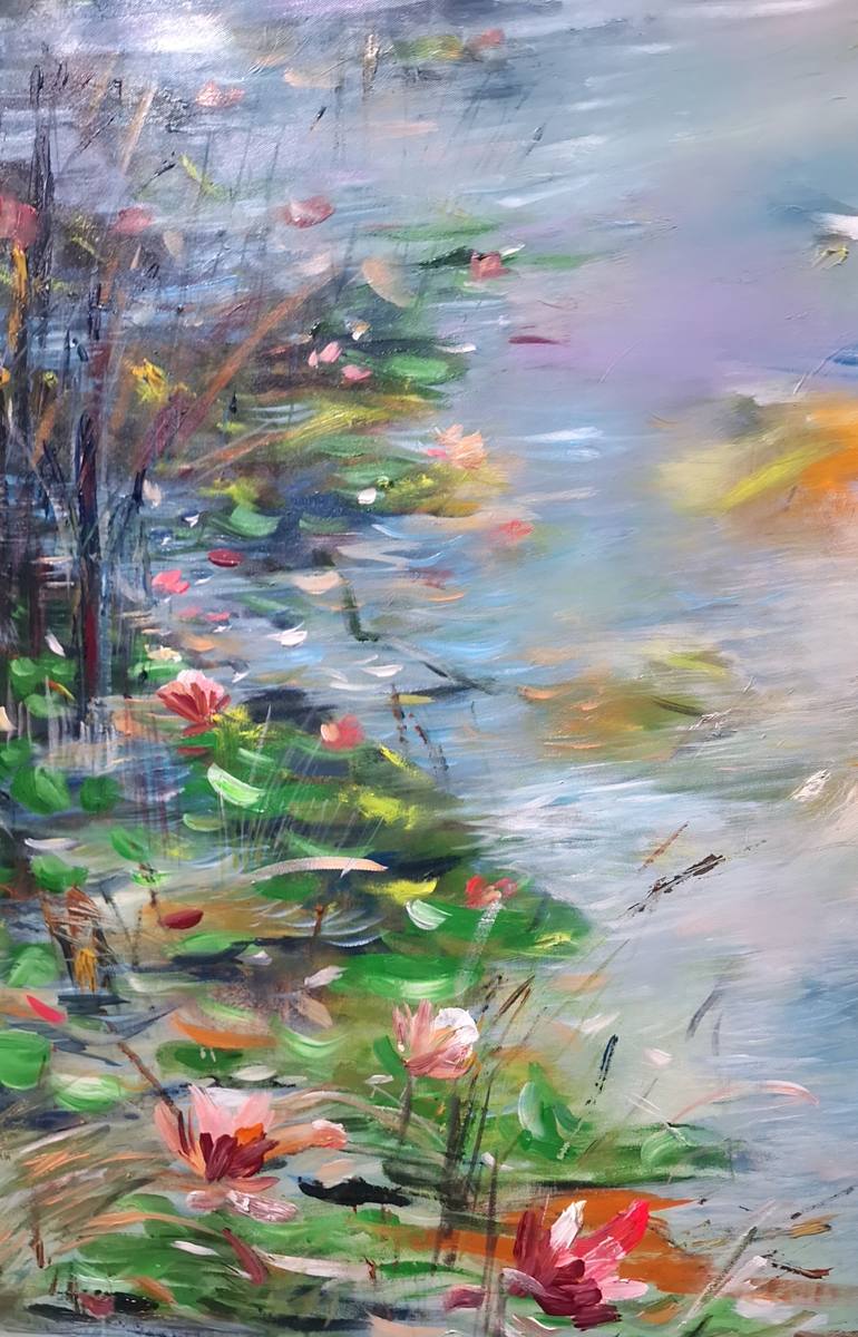 Original Abstract Expressionism Landscape Painting by Hai Linh Le